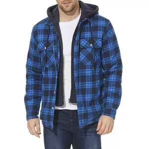 flannel jacket, winter jacket, thick jacket, removable hood jacket