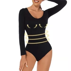 bodysuit, shapewear, long sleeve bodysuit, body shaper, tummy control, compression bodysuit