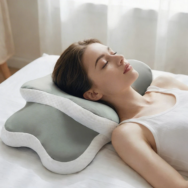 neck support pillow, ergonomic pillow, memory foam pillow, cervical pillow, orthopedic pillow