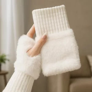 half-finger gloves, fingerless gloves, plush winter gloves, fingerless mittens, thermal fingerless gloves, half gloves